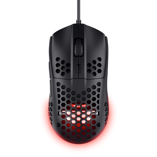 Imagine Mouse Trust GXT 928 Helox cu fir, optic, rezolutie meaxima 6400 DPI, negru