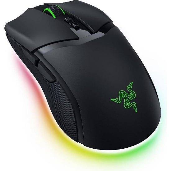 Imagine Mouse Razer Cobra Pro wireless, rezolutie 30000 dpi autonomie baterie pana la 100h (1000Hz), pana la 30h (4000Hz*), pana la 170h (Bluetooth), alb