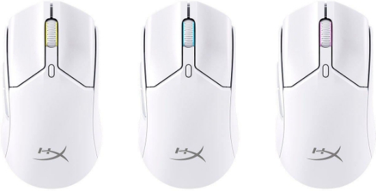 Imagine Mouse HyperX Pulsefire Haste Core 2 Wireless, rezolutie maxima 12000 DPI, conectivitate 2.4GHz Wireless / Bluetooth 5.2, polling rate pana la 1000 Hz, durata de viata baterie pana la 100 de ore in modul 2.4GHz highspeed, si pana la 200 de ore in modul Bluetooth 5.2, alb