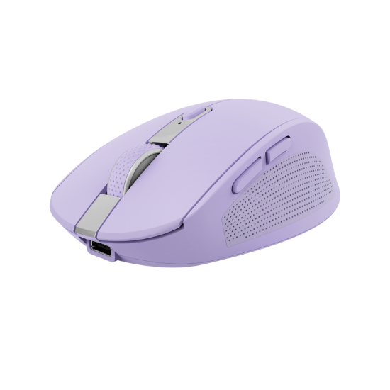 Imagine Mouse Trust Ozaa compact, rezolutie maxima 3200 DPI, interfata USB-A, USB-C, mov