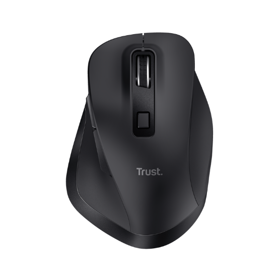 Imagine Mouse Trust Fyda ergonomic, reincarcabil, wireless RF 2.4GHz, USB2.0, 6 butoane, rezolutie 2400 DPI, negru