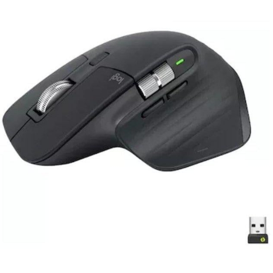 Imagine Mouse Logitech MX Master 3S, Wireless/Bluetooth fara fir, rezolutie 8000 DPI, optic, butoane/rotite 7, graphite/negru