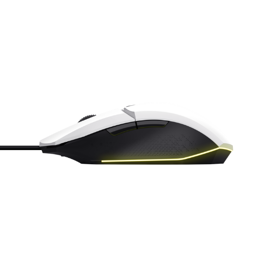 Imagine Mouse Trust GXT110W Felox cu fir, rezolutie maxima 6400 DPI, alb