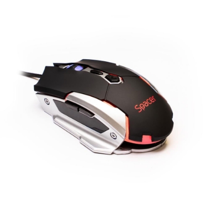 Imagine MOUSE Spacer Gaming SPGM-PULSAR-LITE, cu fir, USB, optic, 3.200 dpi, butoane/scroll 7/1, iluminare, negru