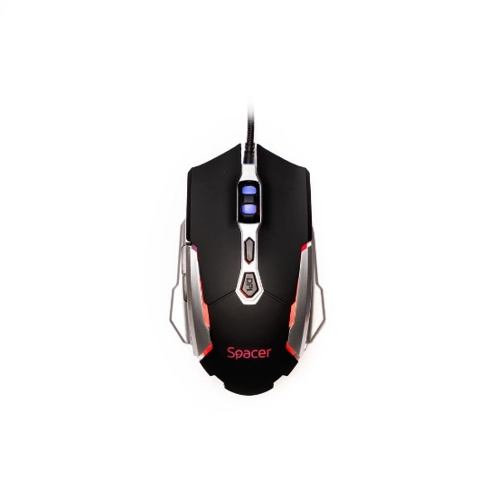 Imagine MOUSE Spacer Gaming SPGM-PULSAR-LITE, cu fir, USB, optic, 3.200 dpi, butoane/scroll 7/1, iluminare, negru