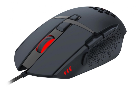 Imagine Mouse gaming Serioux Tobis, Senzor Sunplus 192, 1000-6400 DPI, switch HUANO, pana la 20 milioane de click-uri, 8 Butoane, 3 moduri de iluminare RGB, cablu USB 1.5M, plug and play, compatibil cu Windows 2000/XP/9X/VISTA/7/8/10