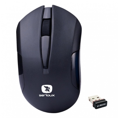 Imagine Mouse Serioux wireless, Drago 300, 1000dpi, negru, baterie AA inclusa ,receptor nano, blister, USB