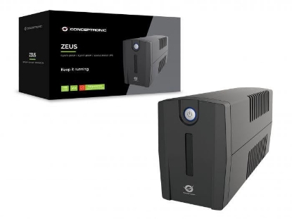 Imagine Conceptronic ZEUS02ES 850VA 480W UPS, Schuko x 2, HID USB, RJ45 In/Out, AVR, 96 x 286 x 138 mm