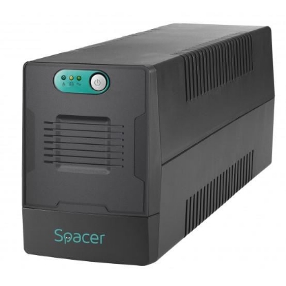 Imagine UPS Spacer Line Int.  fara management, 1000VA/  600W, AVR, 4 x socket Schuko, indicatie status cu LED, 2 x baterie 12V/7Ah, bateria are 12 luni garantie