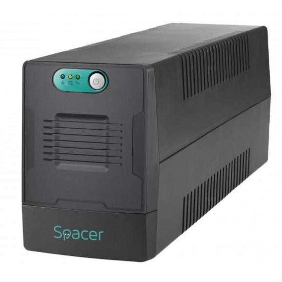 Imagine UPS Spacer Line Int.  fara management, 1000VA/  600W, AVR, 4 x socket Schuko, indicatie status cu LED, 2 x baterie 12V/7Ah, bateria are 12 luni garantie
