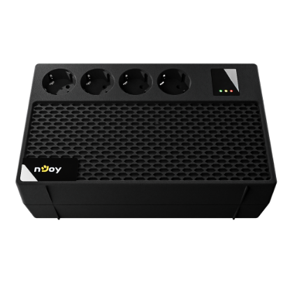 Imagine UPS nJoy Renton 650 Plus, 650VA / 360W, 4x prize Schuko conectate la baterie, fara display LCD, tensiune nominala de intrare 230V  Caracteristici Stabilizator (AVR) de tip Boost and Buck Functie auto-restart la revenirea tensiunii electrice Functie de incarcare in mod oprit Functie de pornire la