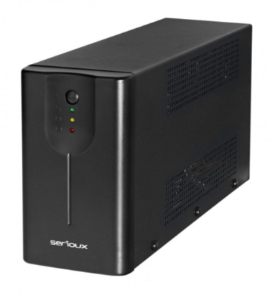 Imagine UPS Serioux Line Interactive 1200LI,Led, capacitate 1200VA/720W, 4 prize Schuko , baterie 12 V / 7.0 Ah × 2, timp mediu de functionare pe baterii 10 min - 50% sarcina, management USB/RJ45, software inclus,
