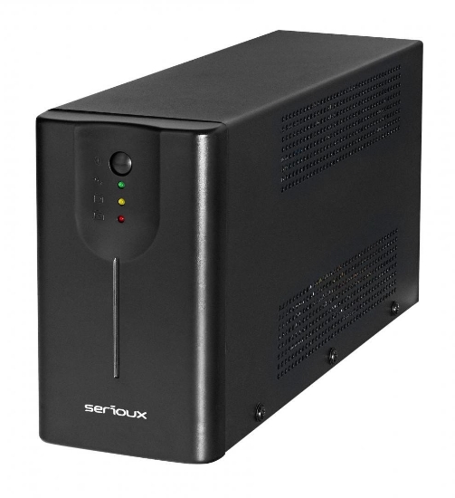 Imagine UPS Serioux Line Interactive 1200LI,Led, capacitate 1200VA/720W, 4 prize Schuko , baterie 12 V / 7.0 Ah × 2, timp mediu de functionare pe baterii 10 min - 50% sarcina, management USB/RJ45, software inclus,