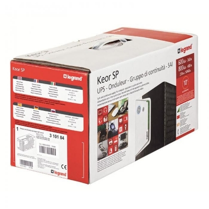 Imagine UPS Legrand KEOR SP 1000, 1000VA/ 600W, 2x IEC + 2x German standard sockets, USB port, baterie 2x 12V 7Ah, 230V, stabilizator electronic (AVR), forma Tower, tehnologie Line interactiv, dimensiuni 148 x 173 x 380mm