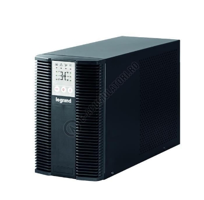 Imagine UPS Legrand KEOR LP 1000, 1000VA/ 900W, 3x IEC C13, baterie 2x 12V 7.2Ah, 230V, port USB si RS232, tip online dubla conversie, forma Tower, dimensiuni 236 x 144 x 367mm