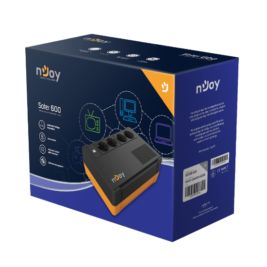 Imagine UPS nJoy Soter 600, 600VA/ 360W, 4 Prize Schuko cu protectie
