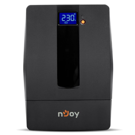 Imagine UPS nJoy Horus Plus 2000, 2000VA/1200W, Afisaj LCD cu ecran tactil, 4 Prize Schuko cu Protectie, Repornire Automata, RJ11 protectie pentru linia de telefon/modem, Posibilitatea de monitorizare si control prin USB, LAN si internet, port de comunicare USB, rata de eficienta pana la 90%