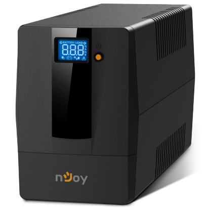 Imagine UPS nJoy Horus Plus 800, 800VA/480W, Afisaj LCD cu ecran tactil,2 Prize Schuko cu Protectie, Repornire Automata, RJ11 protectie pentru linia de telefon/modem, Posibilitatea de monitorizare si control prin USB, LAN si internet, port de comunicare USB, rata de eficienta pana la 90%