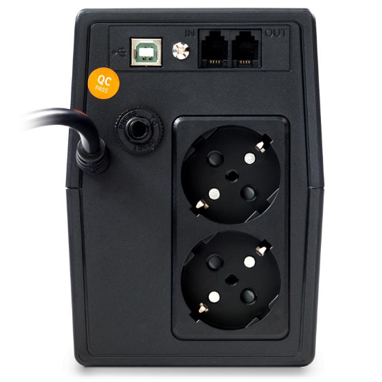 Imagine UPS nJoy Horus Plus 800, 800VA/480W, Afisaj LCD cu ecran tactil,2 Prize Schuko cu Protectie, Repornire Automata, RJ11 protectie pentru linia de telefon/modem, Posibilitatea de monitorizare si control prin USB, LAN si internet, port de comunicare USB, rata de eficienta pana la 90%