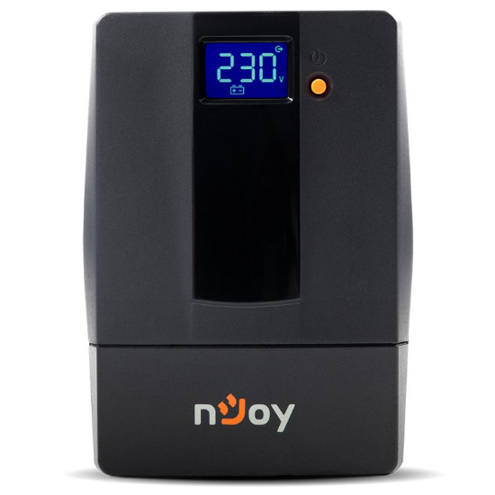 Imagine UPS nJoy Horus Plus 600, 600VA/360W, Afisaj LCD cu ecran tactil, 2 Prize Schuko cu Protectie, Repornire Automata, RJ11 protectie pentru linia de telefon/modem, Posibilitatea de monitorizare si control prin USB, LAN si internet, port de comunicare USB, rata de eficienta pana la 90%