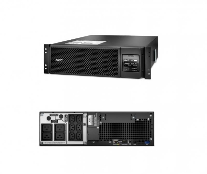Imagine UPS APC Smart-UPS SRT online dubla-conversie 5000VA / 4500W 6 conectoriC13 4 conectori C19 extended runtime rackabil, baterie APCRBC140,optional extindere garantie cu 1/3 ani (WBEXTWAR1YR- SP-05/WBEXTWAR3YR-SP-05),3 ani garantie echipament si 2 ani garantie baterie