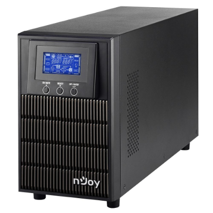 Imagine UPS nJoy Aten PRO 2000, 2000VA/ 1800W, On-line, LCD Display, 3 Prize Schuko cu Protectie, Management, Tower, Dubla conversie, Frequency Range 40Hz ~ 70 Hz, Connection port RS232 / USB / Intelligent Port, Dimensiuni: 397 x 145 x 220 mm, Greutate: 17 kg, Negru