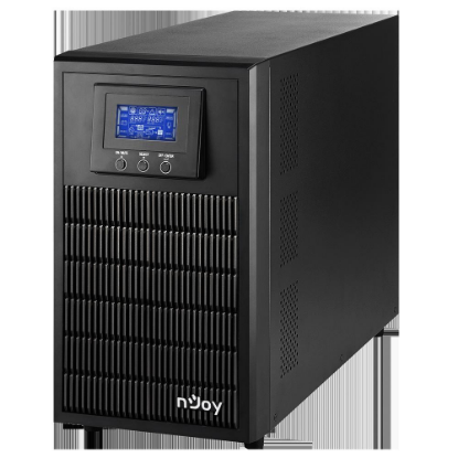 Imagine UPS nJoy Aten PRO 3000, 3000VA/2700W, On-line, LCD Display, 4 Prize Schuko cu Protectie, Management, Tower, Dubla conversie, Frequency Range 40Hz ~ 70 Hz, Connection port RS232 / USB / Intelligent Port, Dimensiuni: 421 x 190 x 318 mm, Greutate: 27.6 kg