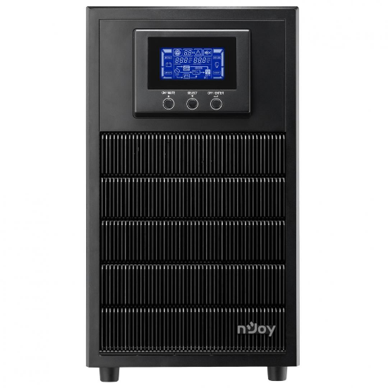 Imagine UPS nJoy Aten PRO 3000, 3000VA/2700W, On-line, LCD Display, 4 Prize Schuko cu Protectie, Management, Tower, Dubla conversie, Frequency Range 40Hz ~ 70 Hz, Connection port RS232 / USB / Intelligent Port, Dimensiuni: 421 x 190 x 318 mm, Greutate: 27.6 kg