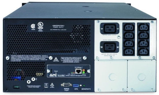 Imagine UPS APC Smart-UPS SUA line-interactive 5000VA / 4000W 8 conectori C13 2conectori C19 rackabil 5U/tower, baterie RBC55, optional exti nderegarantie cu 1/3 ani (WBEXTWAR1YR-SP-05/WBEXTWAR3YR-SP-05)