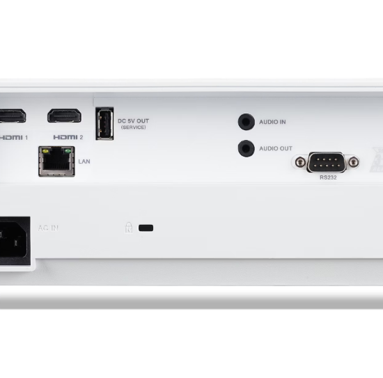 Imagine Videoproiector Acer P5550, FHD 1920* 1080, 5.200 lumeni, up to WUXGA 1920* 1200, 16:9/ 4:3, 18.000:1, dimensiune maxima imagine 7.62 m (300"), zoom 1.3x, 2* HDMI, HDBaseTx 1, RJ45, audio in/ out, USB Type-A Out, DC Out (5V/1.5A), boxa 10W, RS232, D-sub, DLP 3D Ready, HDMI 3D Ready, 144Hz 24p 3D