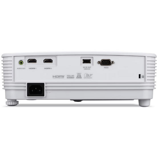 Imagine Videoproiector Acer X1526, FHD 1920*1080, up to WUXGA 1920*1200, 4.000 lumeni, 16:9/ 4:3, 13.000:1, diagonala maxima 300", distanta maxima de proiectie 10 m, boxa 3W, lampa 5.000/ 20.000 ore, 29-33 dB, 2.4 kg, 2 *HDMI, PC audio out, DC Out (5V/1.5A, USB Type A), RS232, cablu HDMI inclus, telecomanda