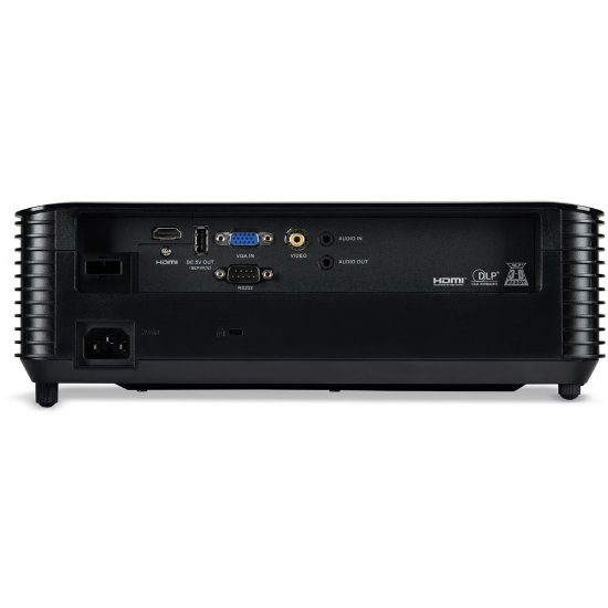 Imagine Videoproiector Acer X1328ic, WXGA 1280*800, up to WUXGA 1920*1200, 5.000 lumeni, 16:9/ 16:10/ 4:3, 20.000:1, diagonala maxima 300", distanta maxima de proiectie 10 m, boxa 3W, lampa 5.000 / 15.000 ore, 27 dB, 2.4 kg, D-sub, 2* HDMI, PC audio in/ out, composite video, DC Out (5V/1A, USB Type A)