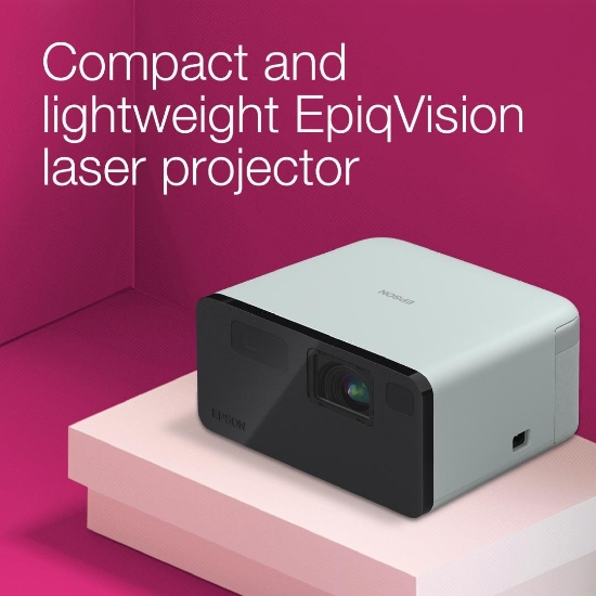 Imagine Proiector Epson EF-21W Proiector compact cuproiecte de pana la 150", Tehnologie 3LCD, LCD 0.62", 1000 lumeni (500 mod economic), Full HD, Aspect: 16:9, Contrast: 5.000.000 : 1, Sursa lumina: Laser, Durata de viata sursa lumina: 20.000 ore, Refresh rate: 200 Hz - 240 Hz, 16.77 Milioane culori, HDR10