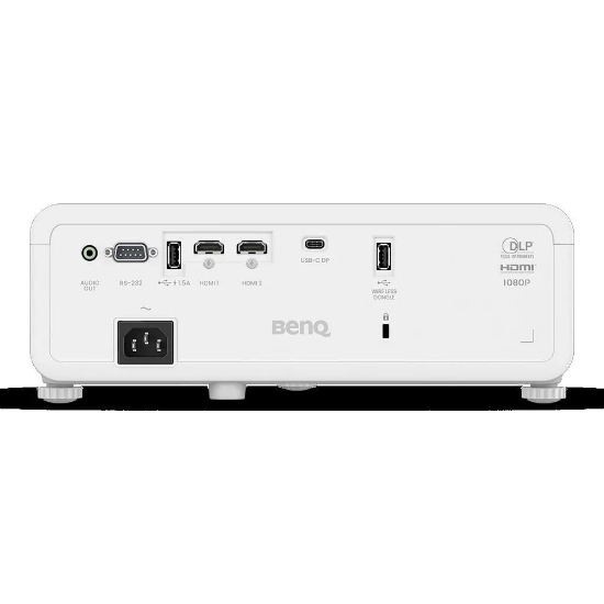 Imagine Videoproiector BenQ LH650, FHD 1920* 1080, up to 4K UHD (3840 x 2160), laser 20.000 ore, 3.000.000:1, 16:9, 4.000 lumeni, zoom 1.3x, 2* HDMI, 3 * USB Type A, USB Type C, Display Port with PD out 5V/1A, RS232, boxa 10W, Audio out, Wireless USB dongle 5201BS optional, telecomanda cu baterii incluse