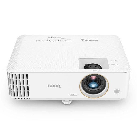 Imagine Proiector BENQ TH585P, DLP, FHD 1920*1080, 3500 lumeni, 10.000:1, 16:9, lampa 4000 ore/ 15.000 ore, zoom 1.1x, 2* HDMI, MHL, USB tip A, RS232, boxa 10W, telecomanda cu baterii incluse, potrivit pentru jocuri de consola, culoare alb