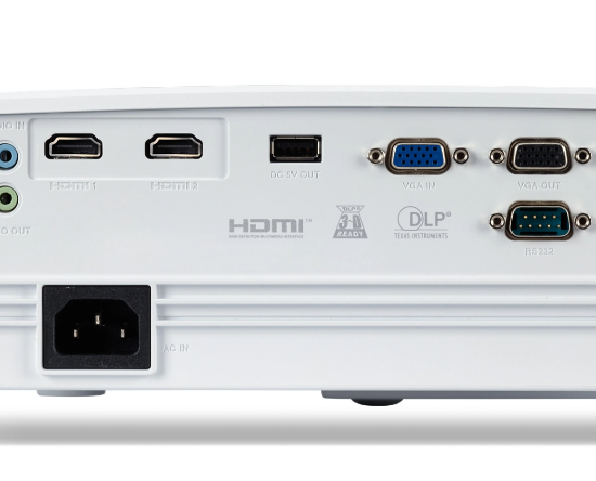 Imagine Videoproiector Acer P1257i, DLP 3D ready, 4800 lumeni/ 3600 lumeni Eco, XGA 1024* 768, up to WUXGA 1920* 1200, 4:3/ 16:9, 20.000:1, zoom 1.3x, dimensiune maxima imagine 300", distanta maxima de proiectie 9.2 m, boxa 10W, lampa 5.000 ore/ 15.000 ore Extreme Eco, 29 dB, greutate 2.4 kg, D-sub
