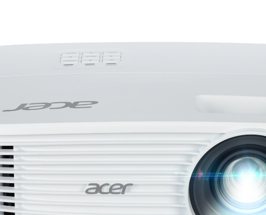 Imagine Videoproiector Acer P1257i, DLP 3D ready, 4800 lumeni/ 3600 lumeni Eco, XGA 1024* 768, up to WUXGA 1920* 1200, 4:3/ 16:9, 20.000:1, zoom 1.3x, dimensiune maxima imagine 300", distanta maxima de proiectie 9.2 m, boxa 10W, lampa 5.000 ore/ 15.000 ore Extreme Eco, 29 dB, greutate 2.4 kg, D-sub