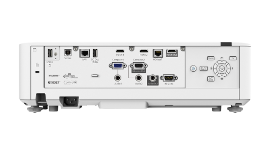 Imagine Proiector Epson EB-L630U, 3LCD, WUXGA 1920x1200, 16:10, 6200 lumeni, 2.500.000:1, laser 20.000 ore/ 30.000 ore Ecomode, zoom 1.6, dimensiune maxima imagine 500", USB 2.0 Type A, USB 2.0 Type B, RS-232C, Ethernet interface (100 Base-TX / 10 Base-T), Wireless LAN IEEE 802.11a/b/g/n/ac, Wireless LAN